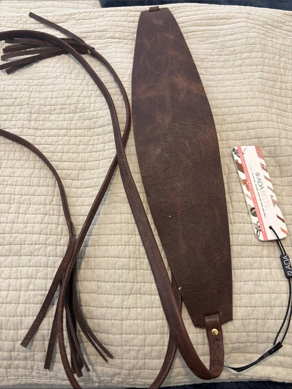 Ada Brown Leather Tassel Strap